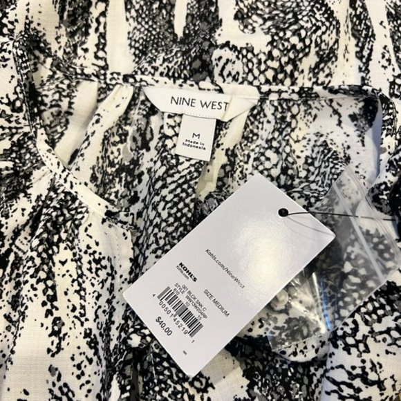 Nine West NWT Long Sleeve Button Down Blouse Size M - Picture 9 of 9